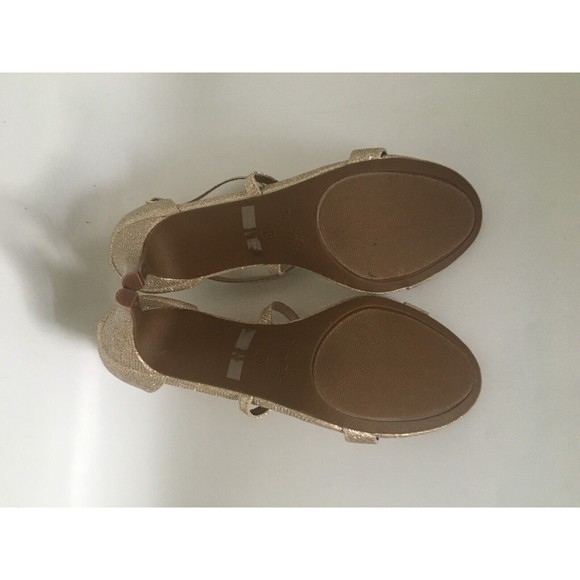 DREAM PAIRS Shoes Women's Size 10 Gold Sparkle Stilettos Open Toe Heel Sandals - Picture 13 of 14